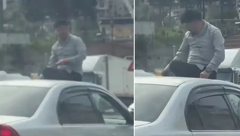 Trafikte Akılalmaz Anlar: Otomobil Üzerinde Alem Yapan Gençler!