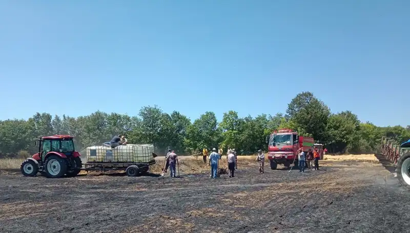 Buğday Tarlasında Çıkan Yangın, 10 Dönümlük Alanı Kül Etti