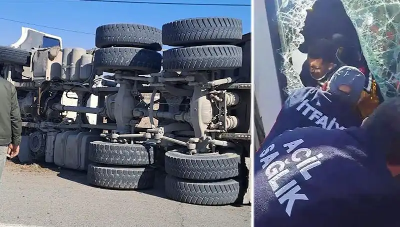 Virajı Alamayan Kamyonun Kaza Anı, Şehirde Şok Etkisi Yarattı
