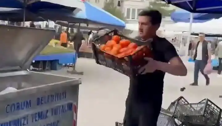 Domatesleri Çöpe Döken Pazarcıya Rekor Cezası Kesildi!